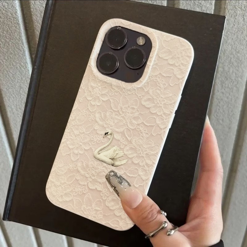 Lace Swan Pattern Lychee Textu - Apple Iphone 16 review and price